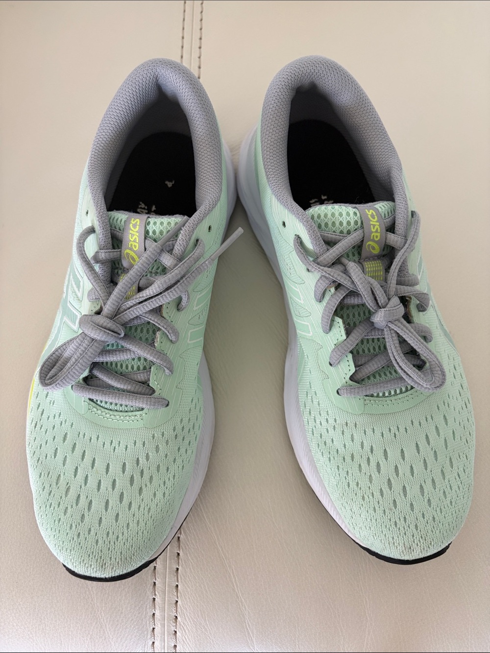ASICS Mint Green and Gray Women's Running Sneakers